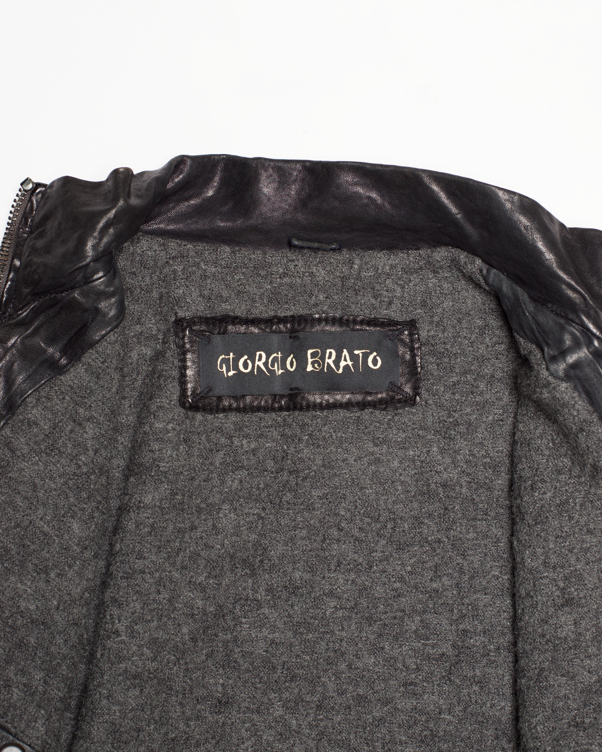 Giorgio Brato Lamb Leather Zip Jacket