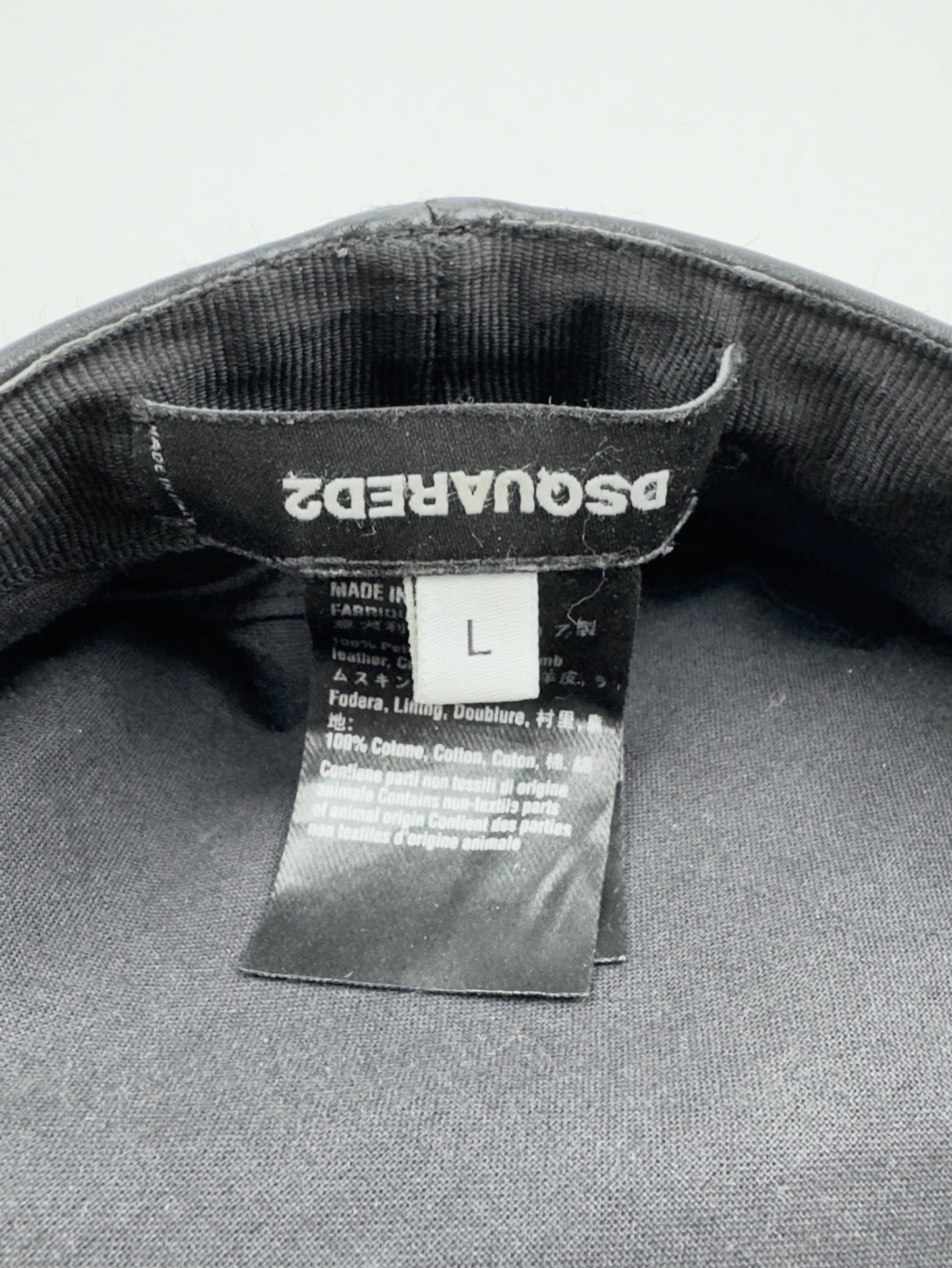 DSquared2 Leather Officer Hat