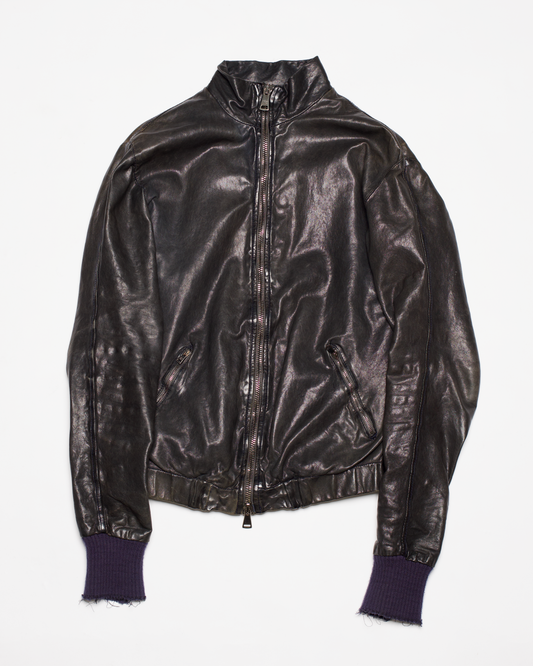Giorgio Brato Lamb Leather Zip Jacket
