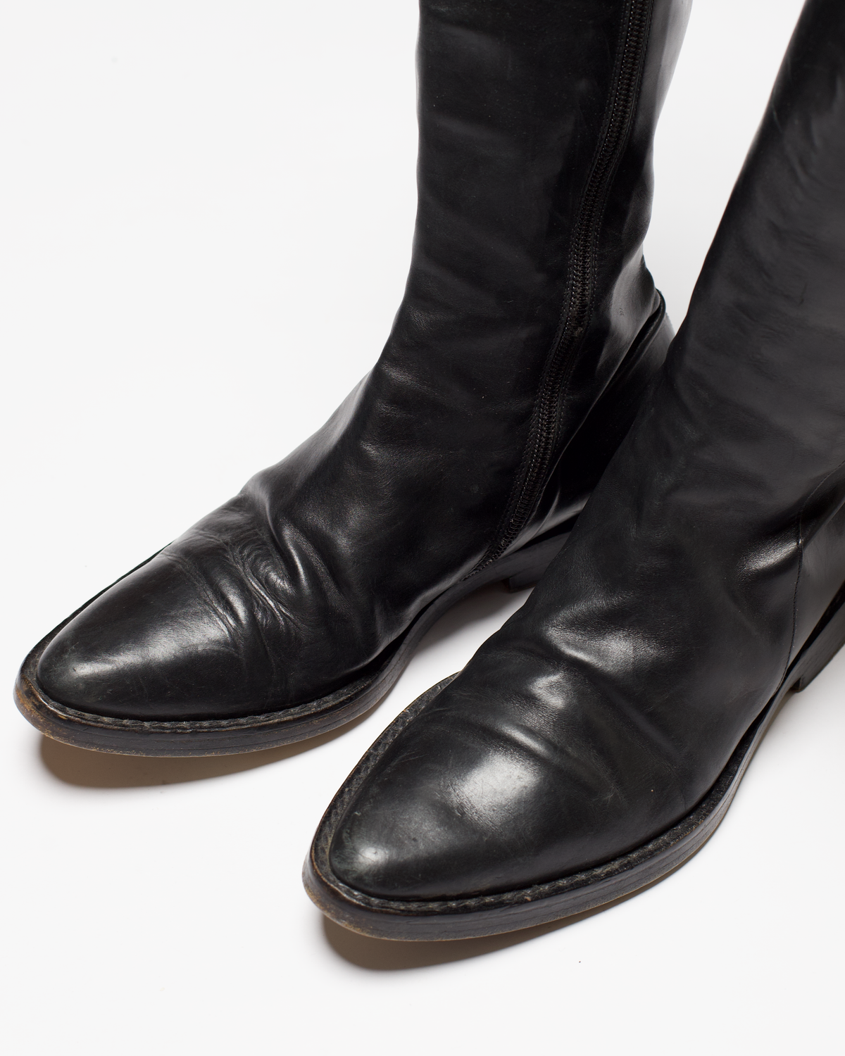 Ann Demeulemeester Leather Riding Boots