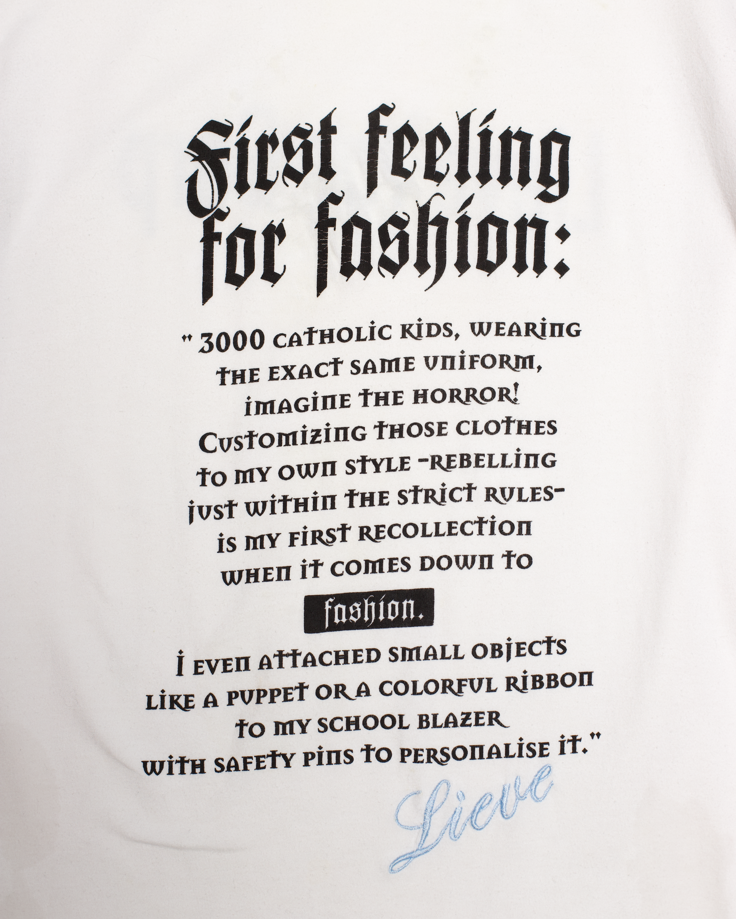 Lieve Van Gorp Spring-Summer 1999 "First Feeling for Fashion" Longsleeve Shirt