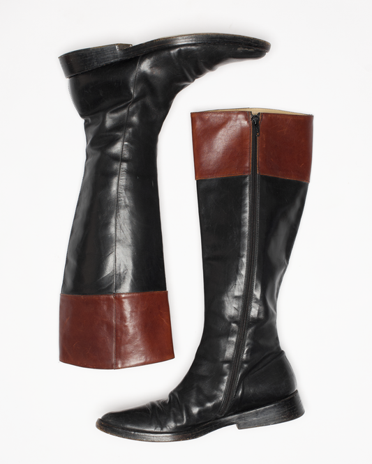 Ann Demeulemeester Leather Riding Boots