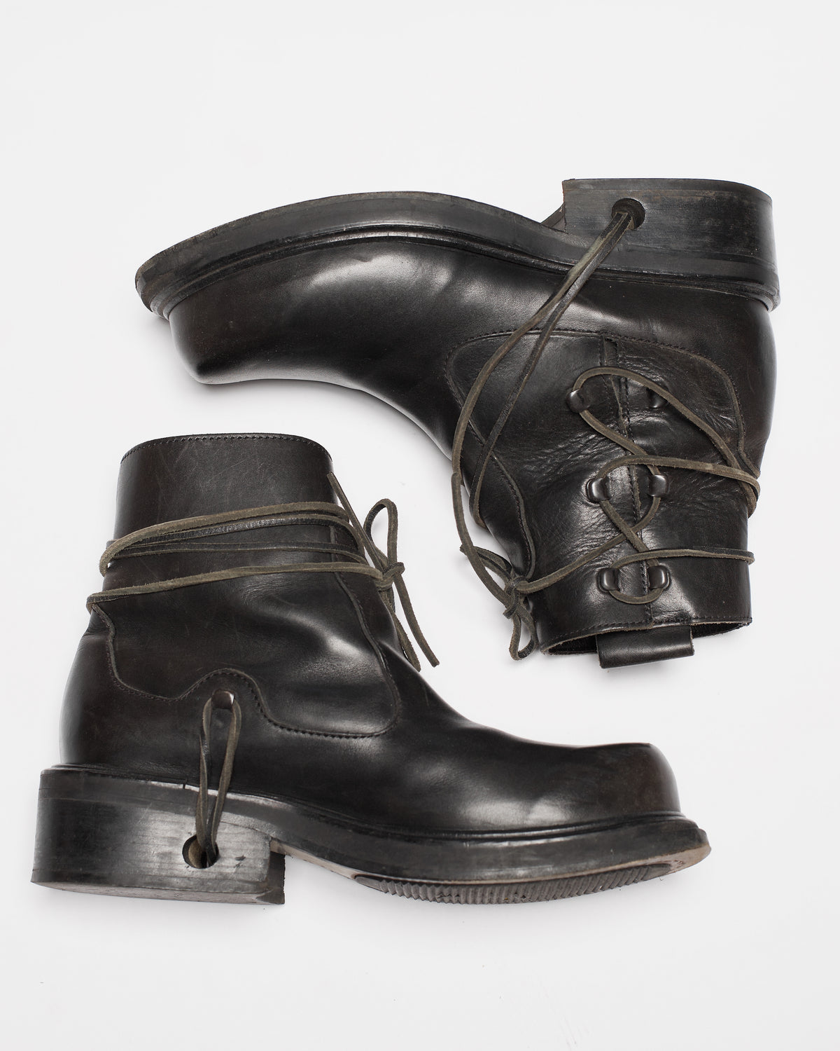 Dirk Bikkembergs 90s Side Lace Boots – Hellish Materials