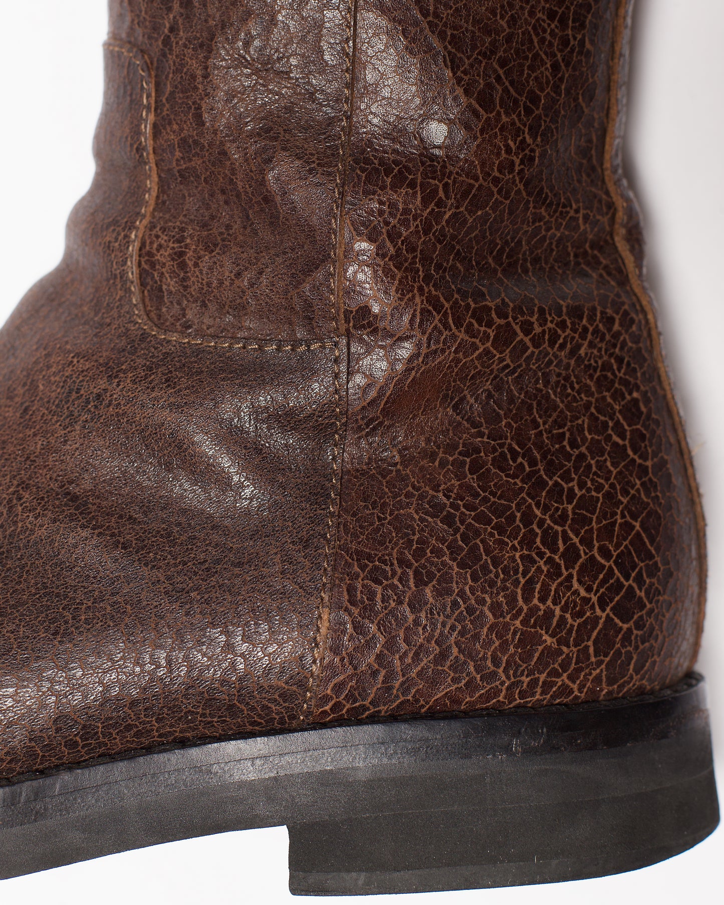Ann Demeulemeester Side Zip Cracked Leather Boots