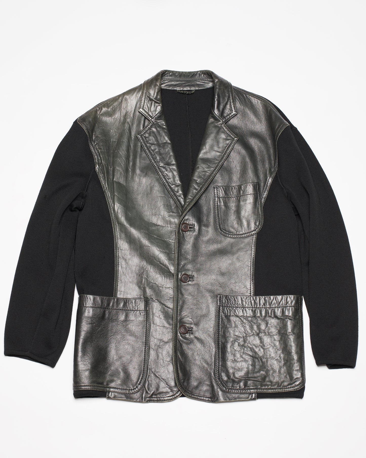 Dirk Bikkembergs Autumn-Winter 1991/92 Hybrid Leather Jacket