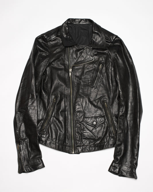 Rick Owens Olmar &amp; Mirta Lamb 皮革“Stooges”夹克