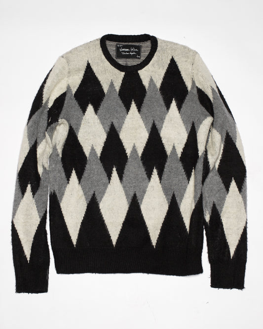 Number (N)ine 2006/07 秋冬系列“Noir”菱格纹马海毛毛衣