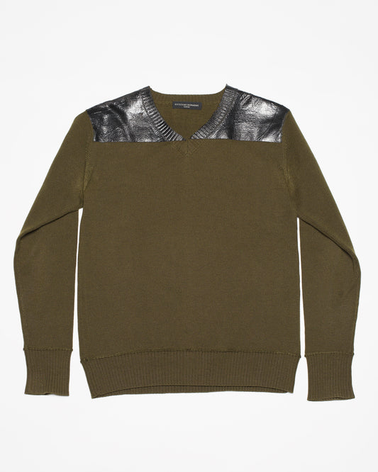 岛崎龙一郎彩绘V领毛衣