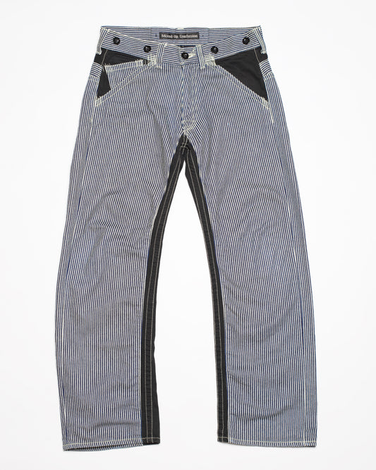 Mixed-Up-Confusion Hickory Repaired Denim