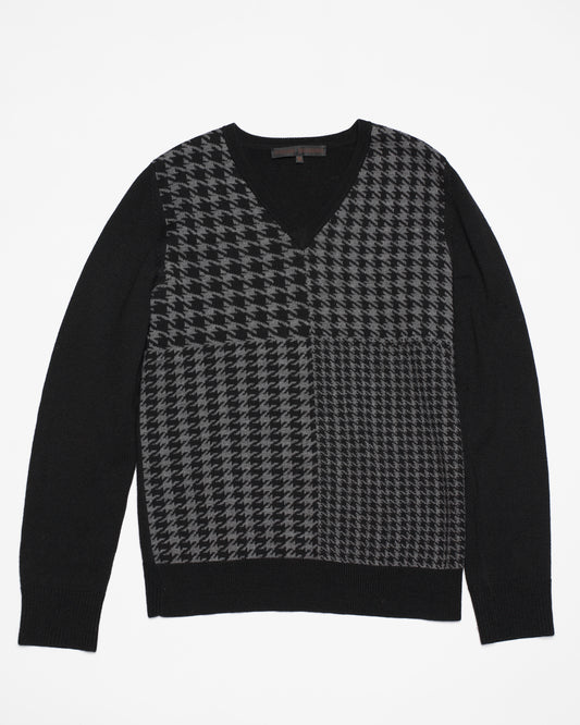 Veronique Branquinho Houndstooth V Neck Sweater