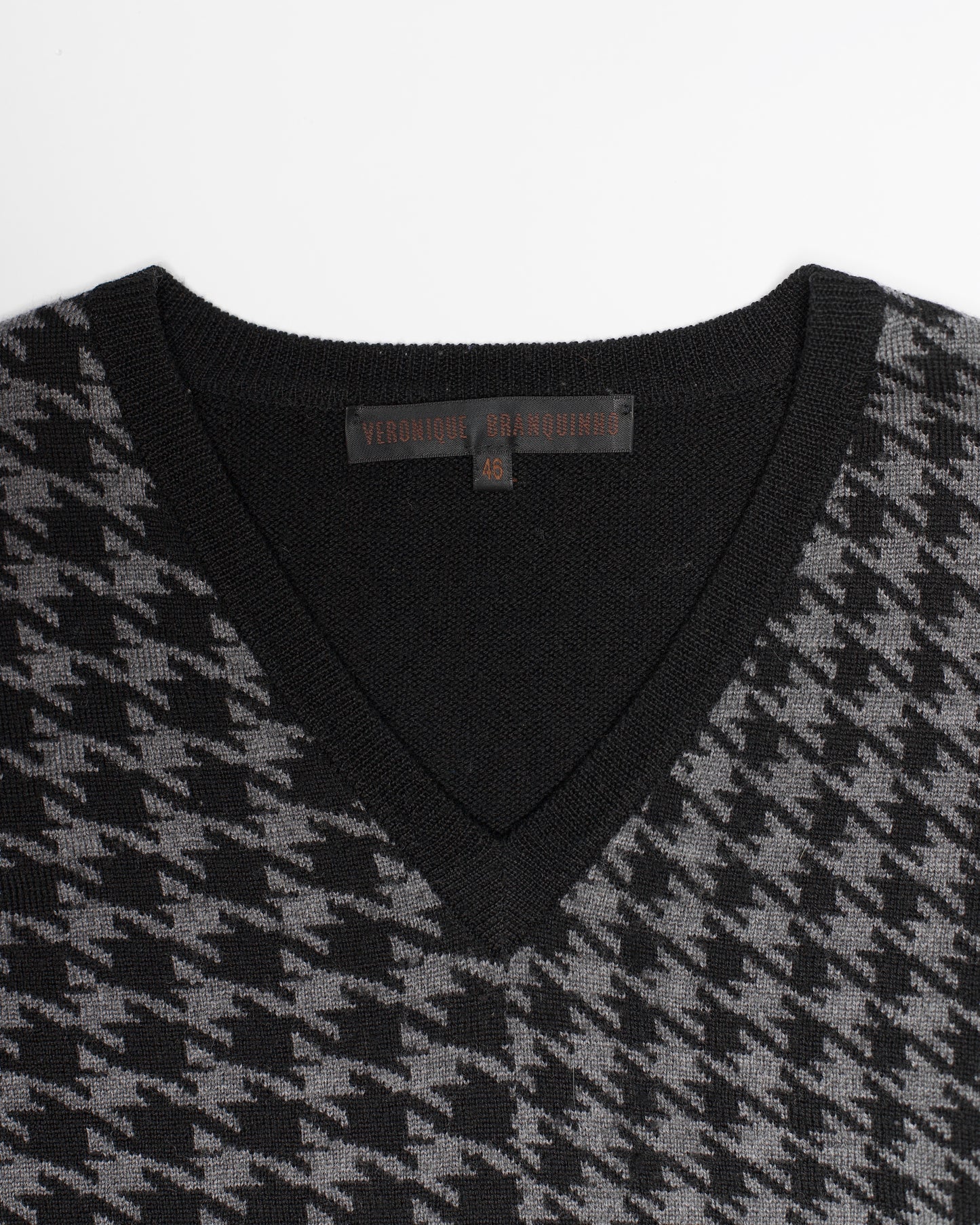 Veronique Branquinho Houndstooth V Neck Sweater
