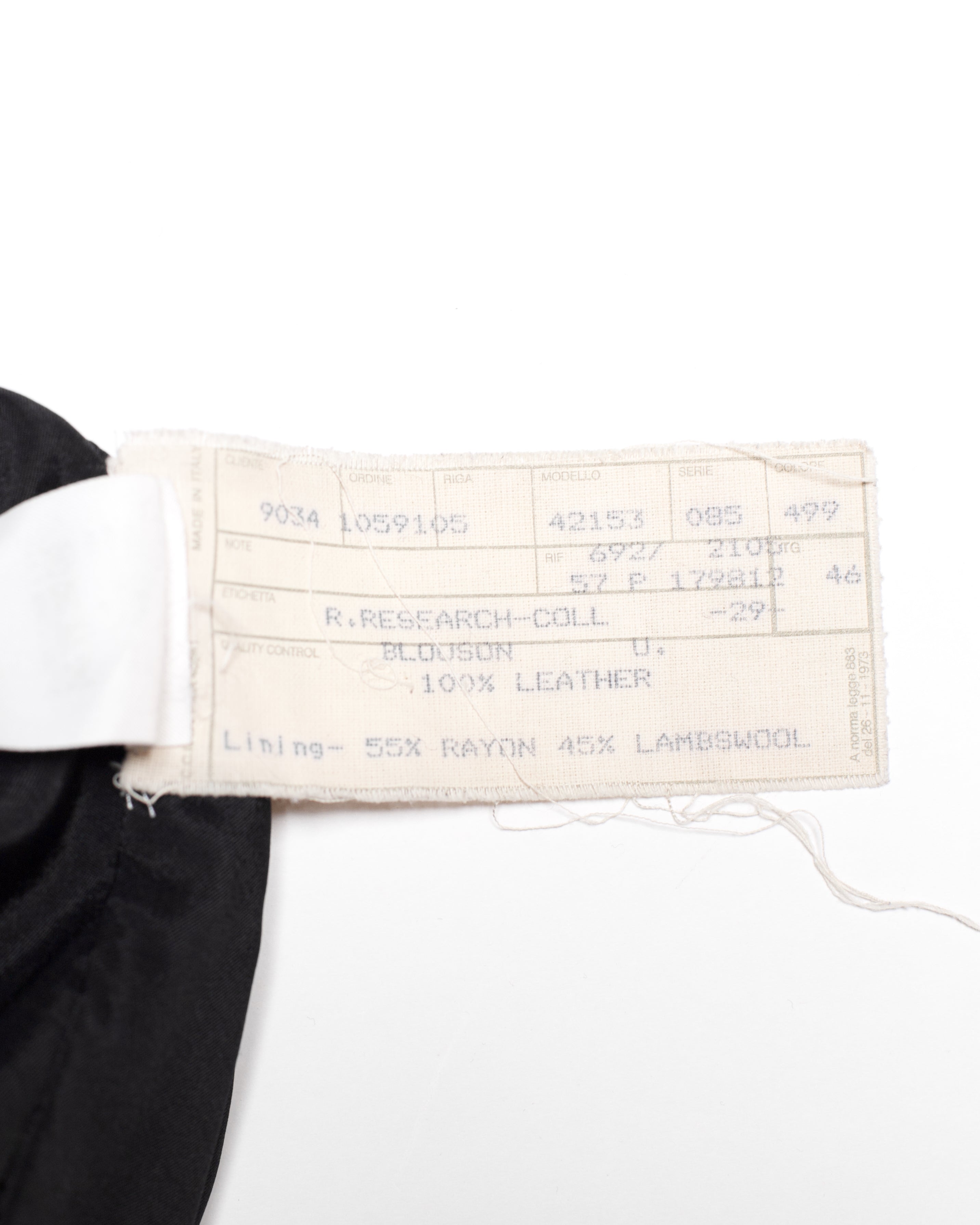 Ruffo Research by Raf Simons Autumn-Winter 1999/00 Leather