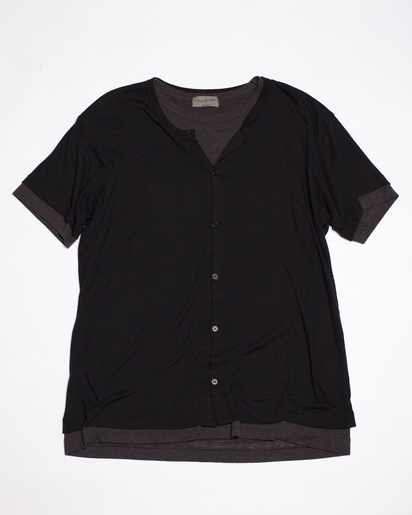 Yohji Yamamoto Pour Homme Double Layer Short Sleeve Knit