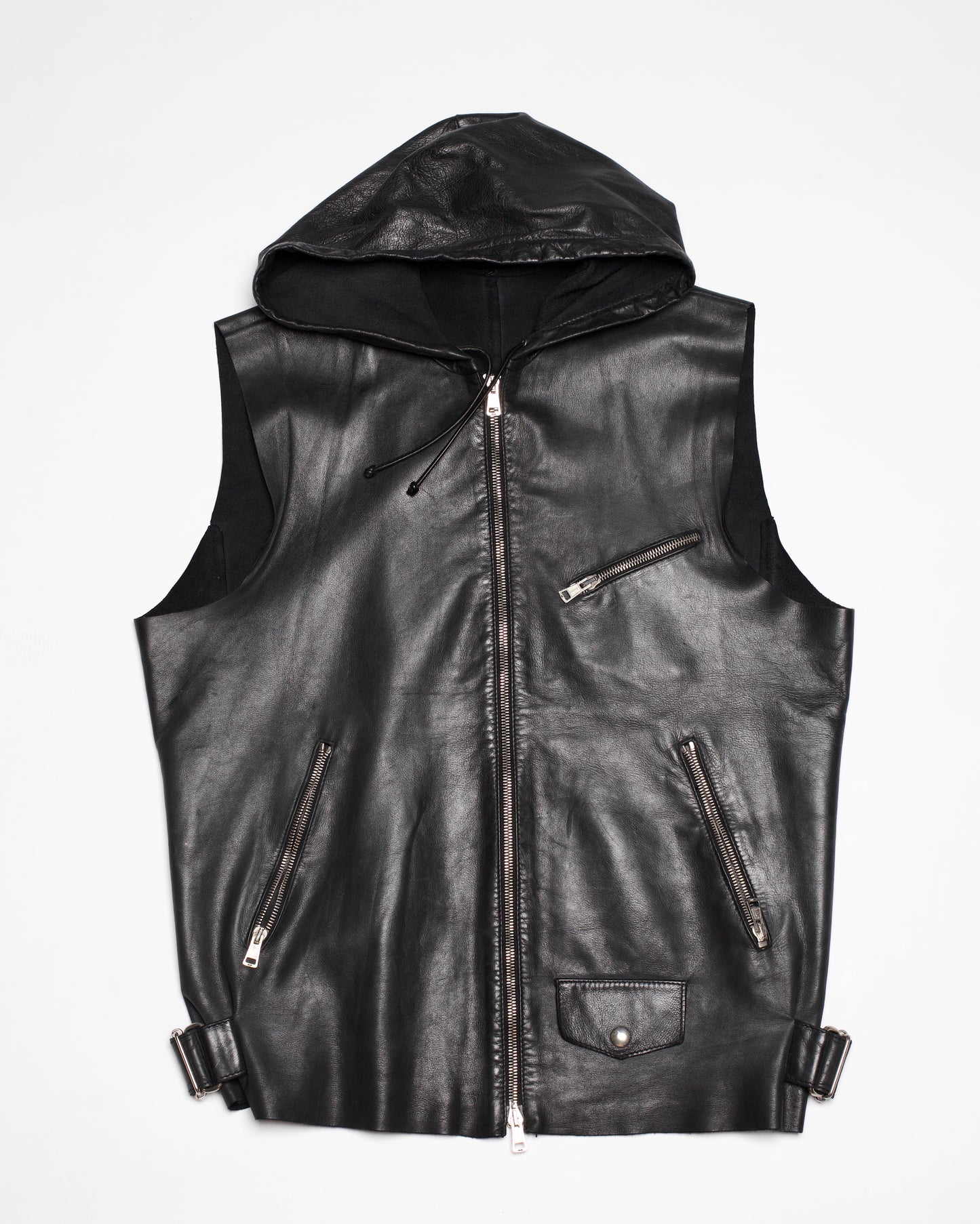 Xavier Delcour Hooded Leather Vest