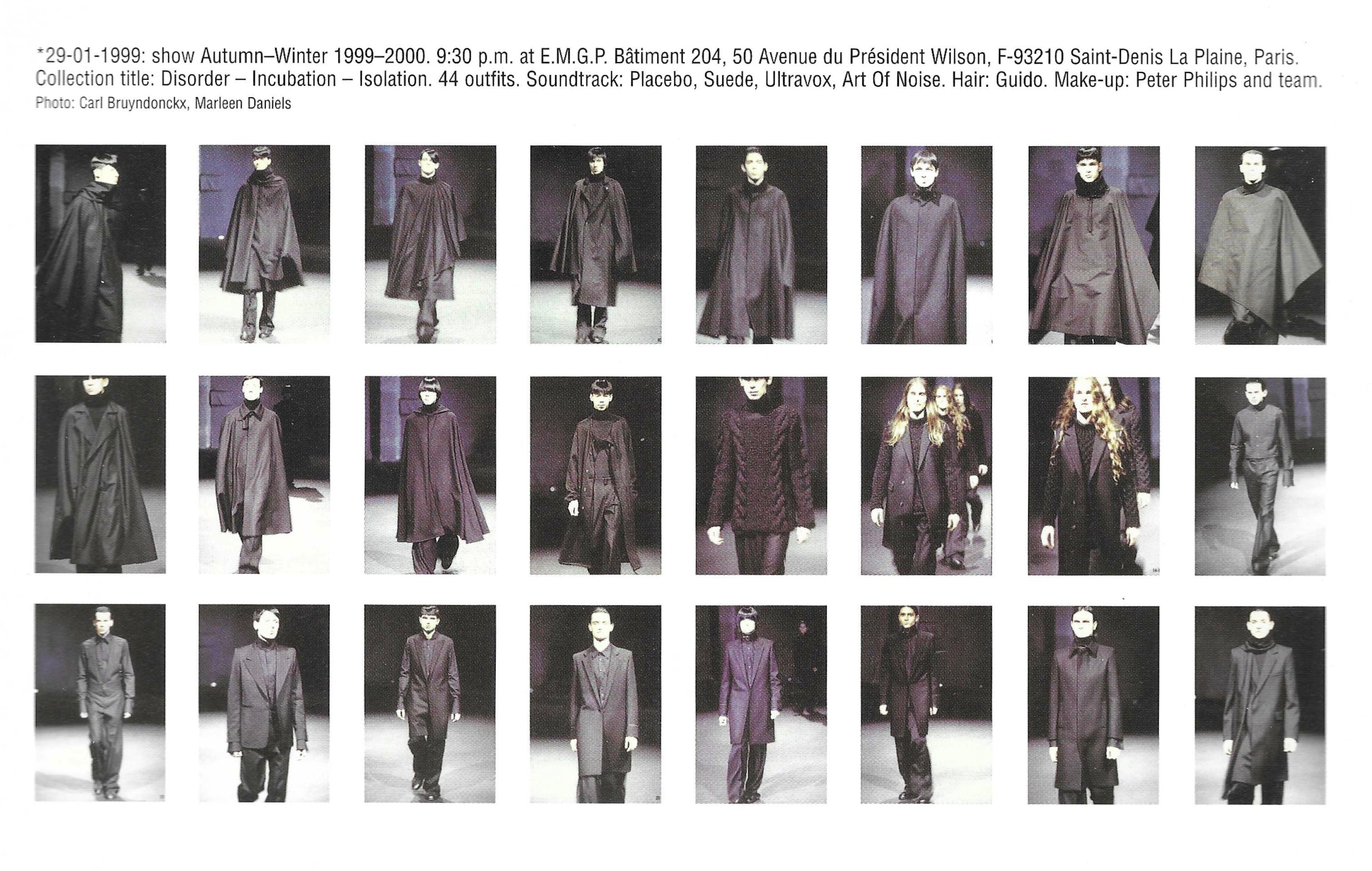 Raf Simons Autumn-Winter 1999/00 'Disorder - Incubation